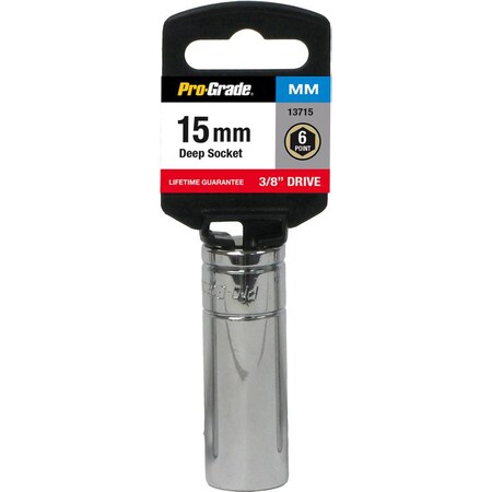 Pro-Grade Tools 3/8" Dr. 6 Pt. Deep 15Mm Socket 13715